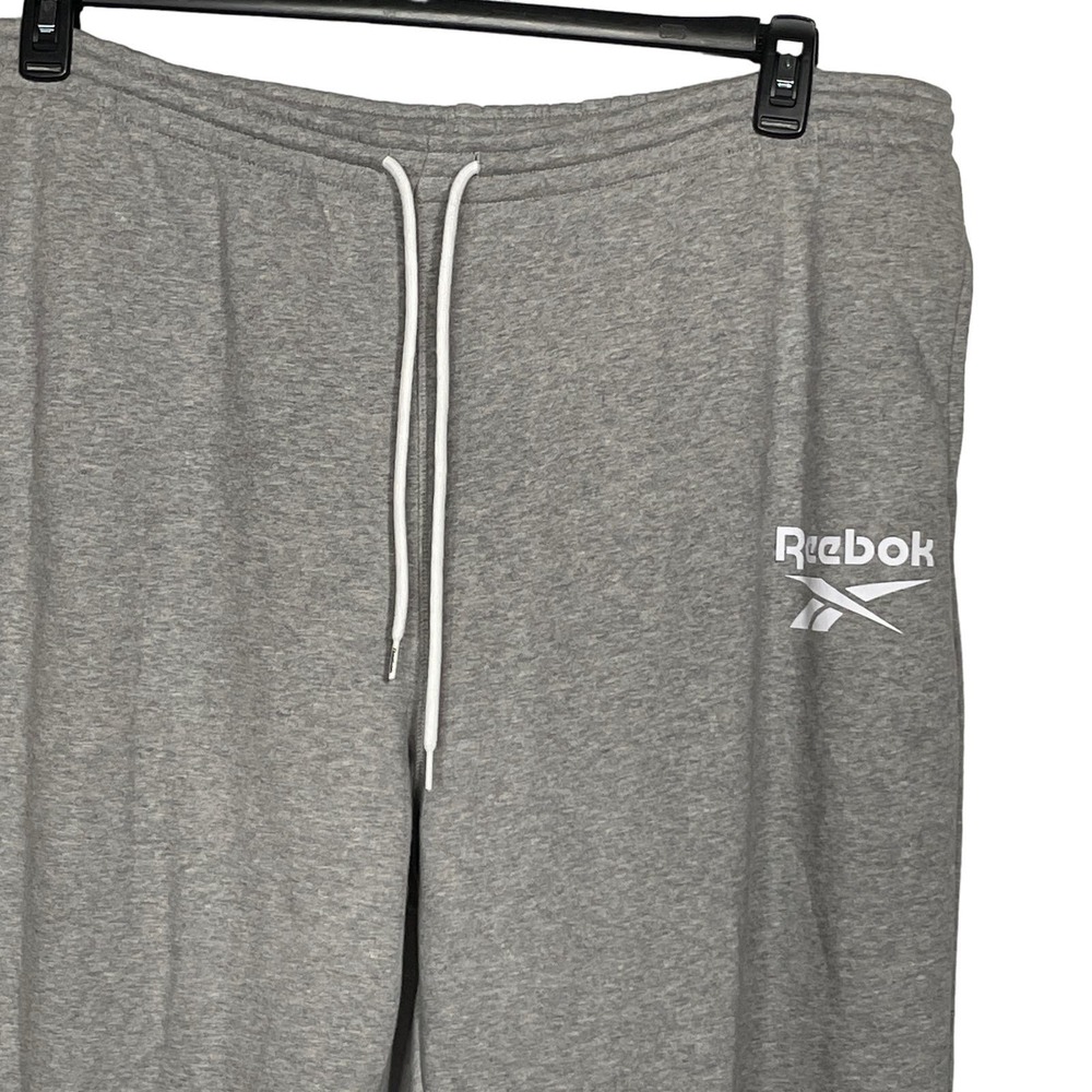 Reebok Plus Size Identity Logo Fleece Joggers Grey 3X - Picture 3 of 8